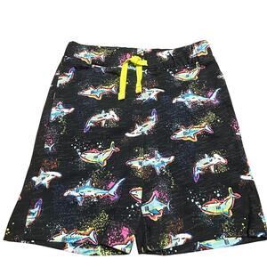 Spotted Zebra knit jersey shorts vibrant neon shark size 3T